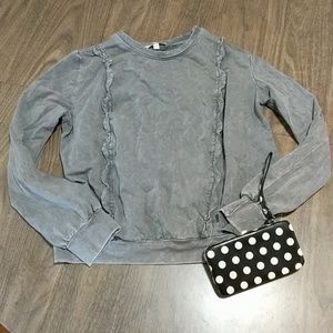 Anthropology Ruffle Long Sleeve Top